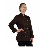 Китель женский ELBA Kupifartuk, китель поварской, куртка повара, рубашка рабочая, униформа поварская, коричневый, 48
