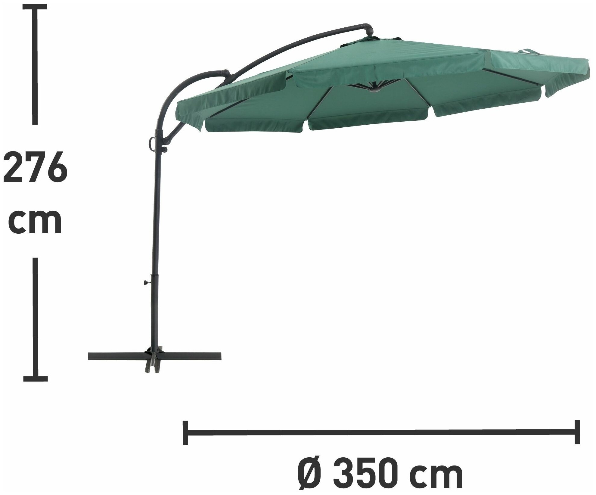 Зонт садовый Cocоa зеленый 276 x 350 cм - фотография № 7
