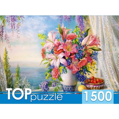 Пазлы Toppuzzle. Русская коллекция. О. Дандорф. Букет с гладиолусами, 1500 элементов