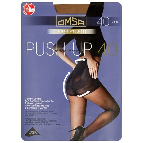 Колготки Omsa Push-Up, 40 den, размер 5-XL, caramello (коричневый)