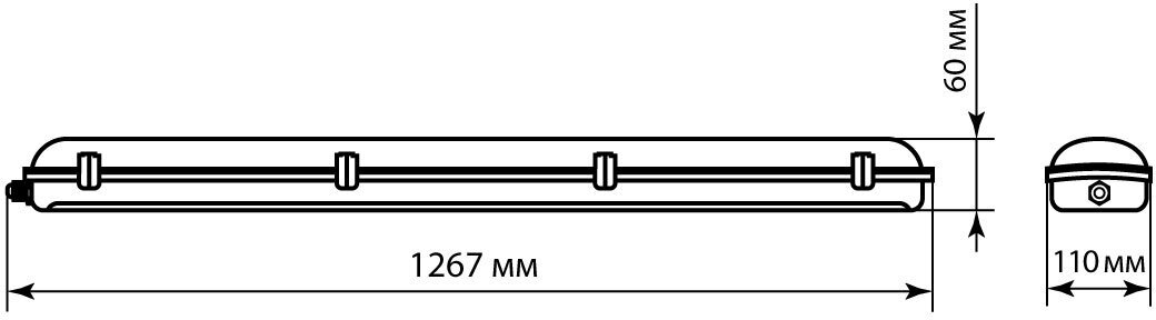 Светодиодный светильник TDM Electric ССП под лампу T8 до 20W настенно-потолочный IP65 белый - фотография № 7