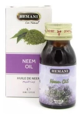 Масло семян нима Хемани (Neem oil Hemani) против воспалительных заболеваний кожи, для ухода за волосами, 30 мл.