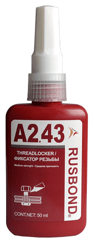 RusBond A2.43 50мл фиксатор резьбовых соединений средней прочности (RusBond)