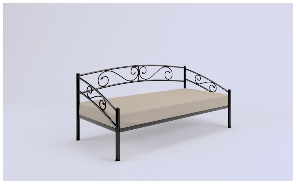 Кровать металлическая Salsa Сatro (Сальса Катро), размер 90*200, цвет черный