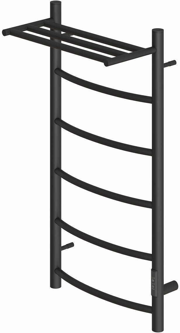 Полотенцесушитель электрический Point Афина PN04848PB П5 400x800 с полкой, диммер справа, черный