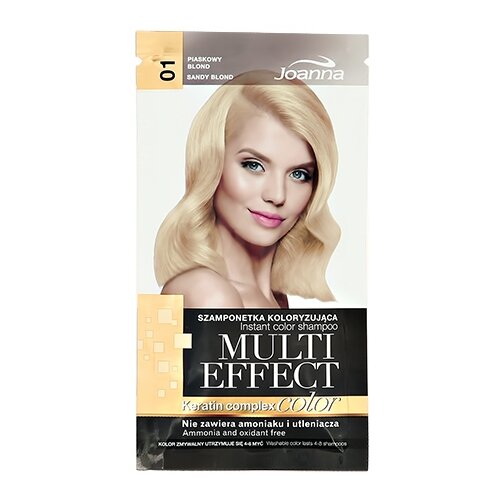 Joanna шампунь Multi Effect Color Keratin Complex, тон 01 Песочный блонд оттеночный шампунь для волос joanna multi effect color тон 01 песочный блонд 35 г