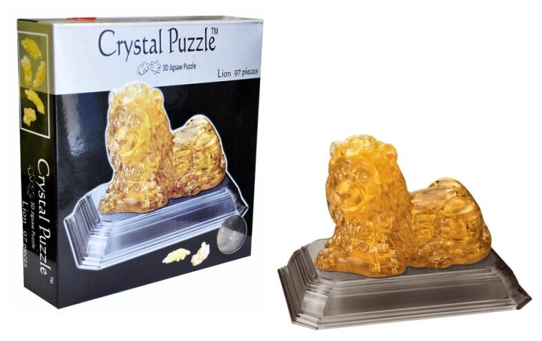 Головоломка 3D Crystal Puzzle Лев цвет: желтый - фото №6