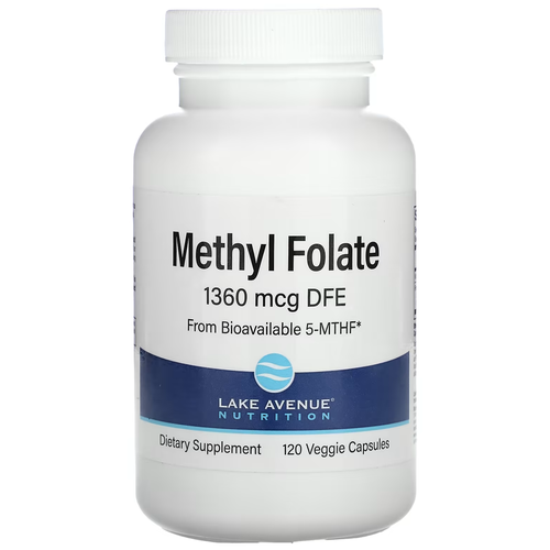 Метилфолат, 800 мкг, 120 растительных капсул, Lake Avenue Nutrition