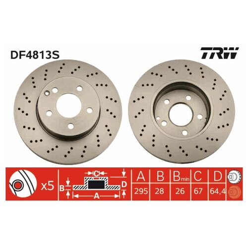 Trw тормозной диск df4813s 1шт 9142₽