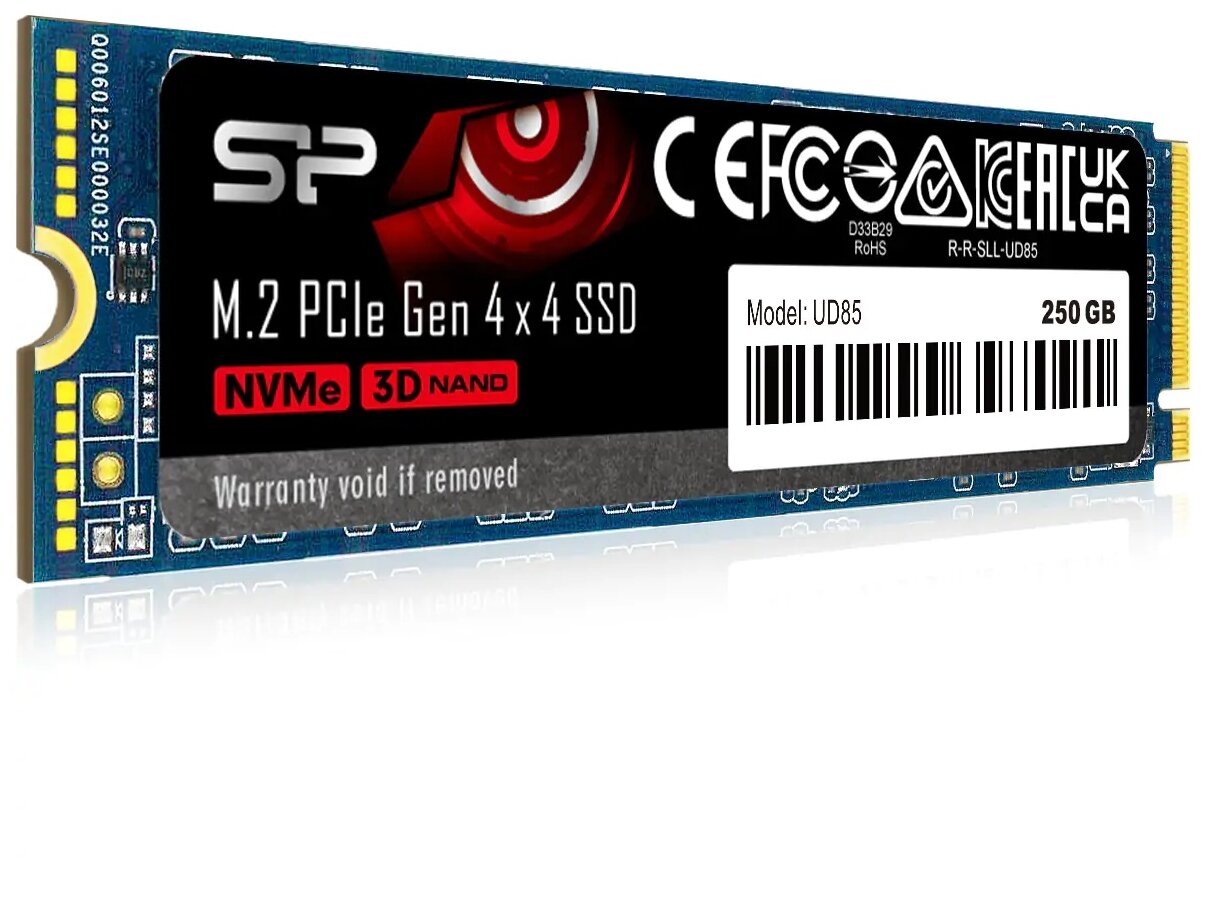 Накопитель SSD Silicon Power PCI-E 4.0 x4 250Gb SP250GBP44UD8505 M-Series UD85