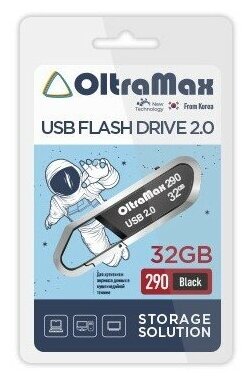 Флэш-накопитель OLTRAMAX OM-32GB-290, USB 2.0, черный