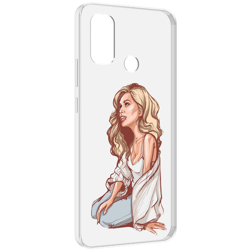 Чехол MyPads красивая-девушка-в-белом женский для UleFone Note 10P / Note 10 задняя-панель-накладка-бампер