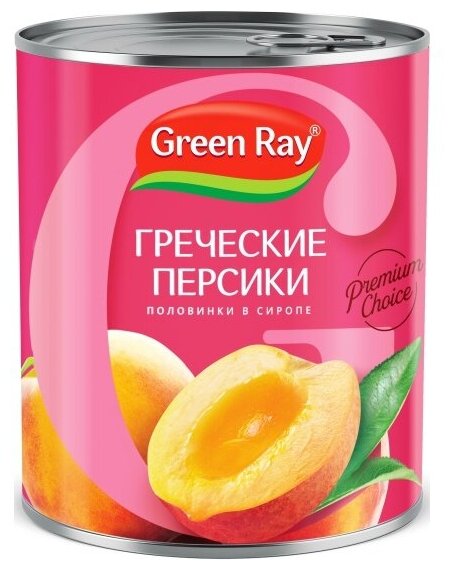 Персики Green Ray половинки 850 мл