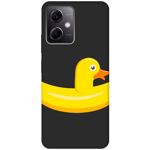 Матовый Soft Touch силиконовый чехол на Xiaomi Redmi Note 12, Сяоми Редми Ноут 12 с 3D принтом Duck Swim Ring черный матовый soft touch силиконовый чехол на xiaomi redmi 6 сяоми редми 6 с 3d принтом duck swim ring черный