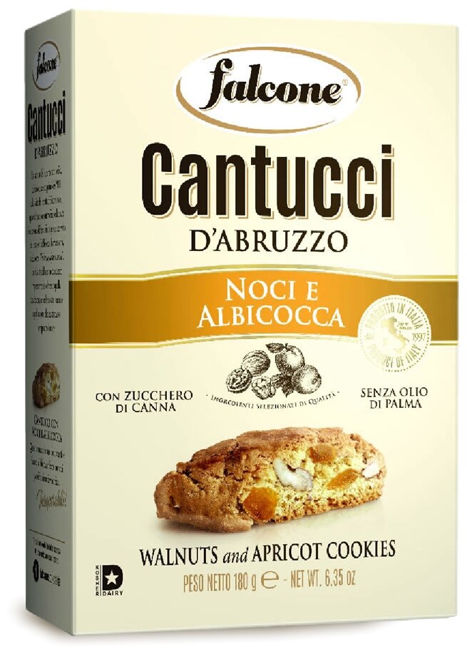 Печенье FALCONE Cantucci с грецким орехом и абрикосом, 180 г