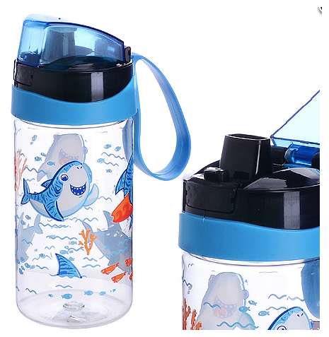 Бутылка для воды 520 мл. детская пластик синяя
