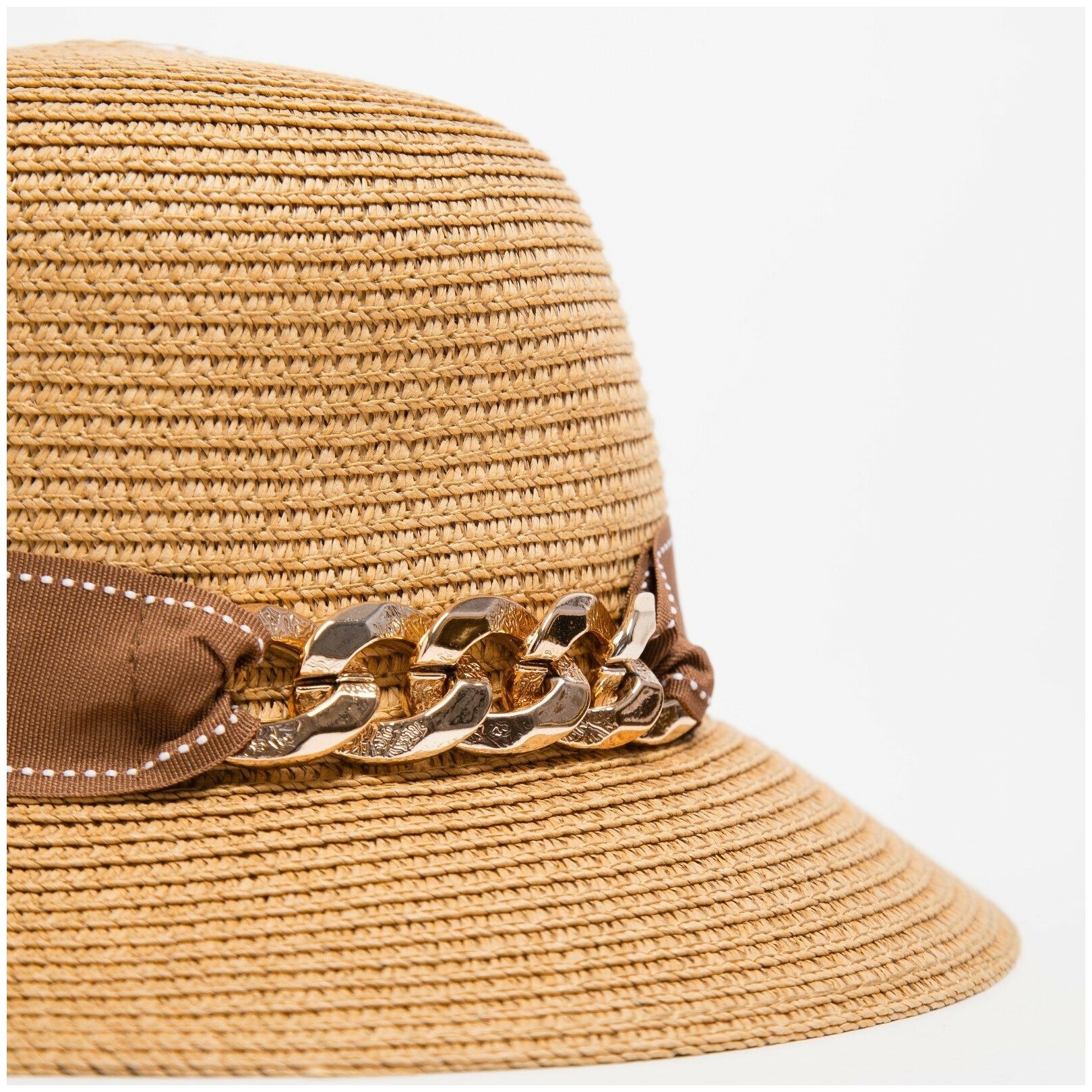 Шляпа Minaku женская с цепочкой, цвет бежевый, размер 58 10367992