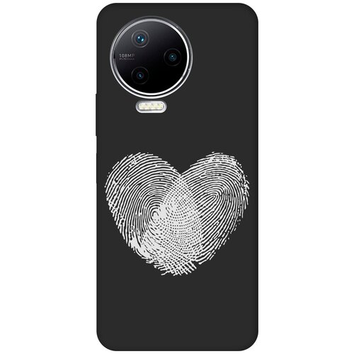 Матовый чехол Lovely Fingerprints W для Infinix Note 12 Pro / Инфиникс Нот 12 Про с 3D эффектом черный матовый чехол lovely fingerprints w для infinix note 12 g88 инфиникс нот 12 с 3d эффектом черный