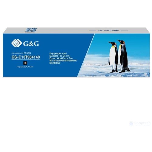 Картридж струйный G&G GG-C13T964140 черный (97мл) для Epson WorkForce Pro WF-M5299DW/M5799DWF/M5298DW hi black картридж совместимый хай блэк hi black ic c13t964140 9963520518 c13t964140 черный 5k 95 мл