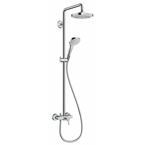 Душевая стойка hansgrohe Croma Select E 180 2jet Showerpipe 27258400, белый хром 1600 мм