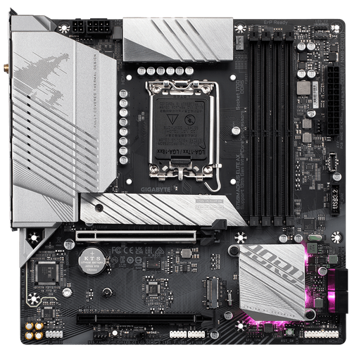 Материнская плата GIGABYTE B760M AORUS ELITE AX (rev. 1.0) Retail материнская плата matx asrock z690m phantom gaming 4 lga1700 z690 4 ddr4 4 sata iii 6gb s 2 m 2 3 pci e 7 1 glan 4 usb 3 2 2 usb 3 2 raid