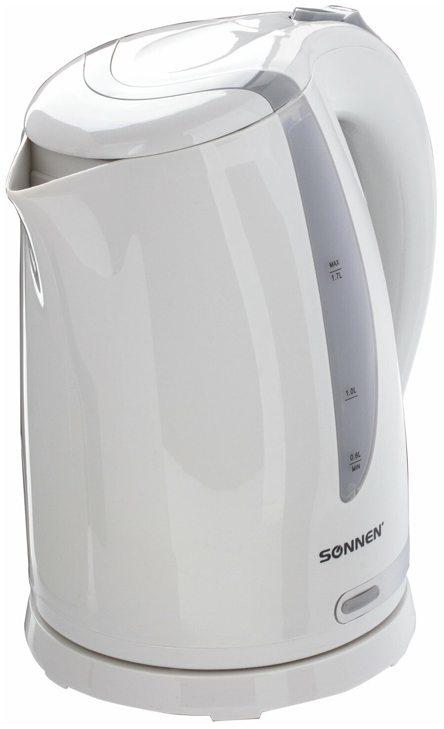 Чайник SONNEN KT-1743, 1,7 л, 2200 Вт, закрытый нагревательный элемент, пластик, белый, 453414 - фото №6