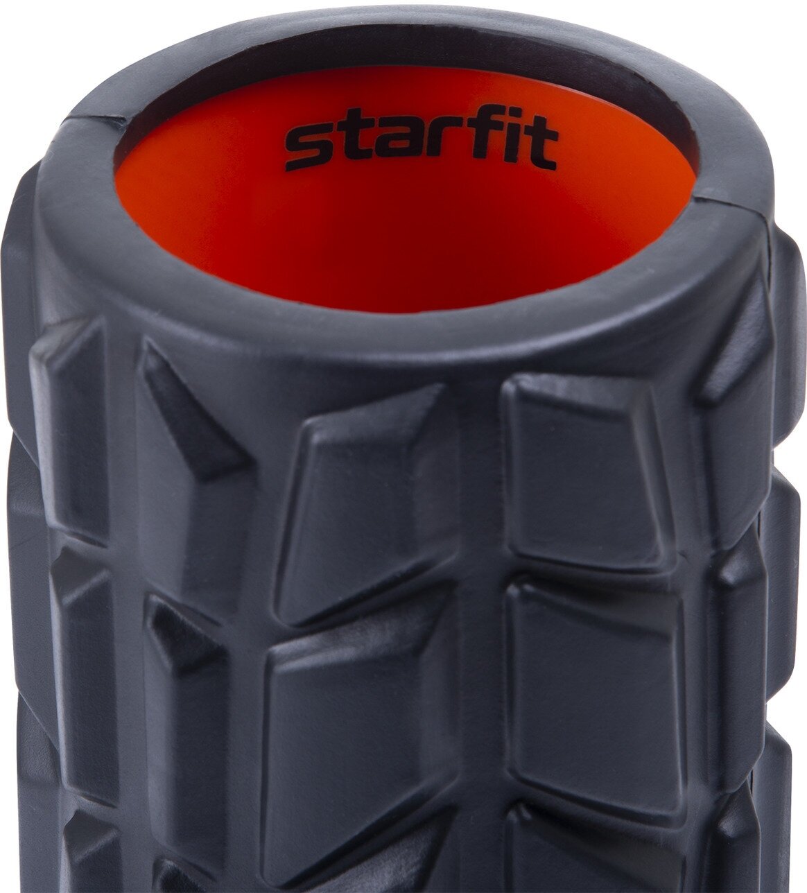 Ролик массажный STARFIT FA-509, 33x13,5 cм, высокая жесткость, черный/оранжевый - фотография № 4