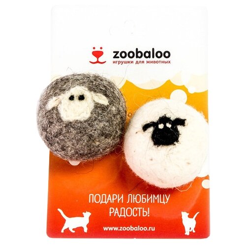 фото Набор игрушек для кошек и собак zoobaloo овечка набор 6 см белый/серый