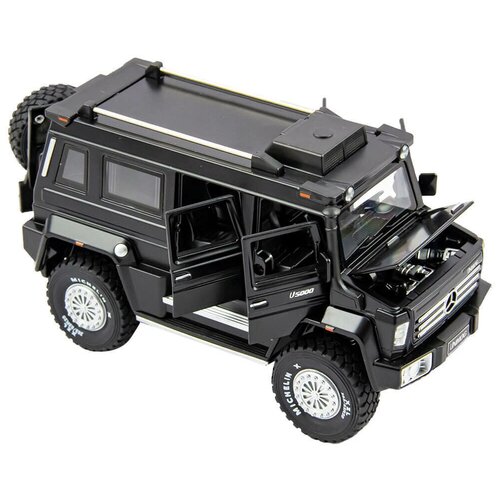 Металлическая машинка Mercedes Unimog U5000 1:24 грузовик maisto mercedes benz unimog u5000 82301 30 см синий серый