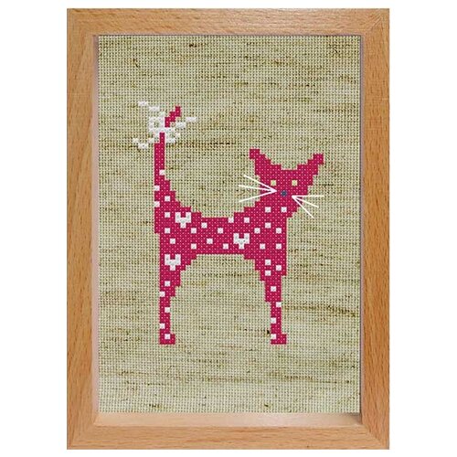 фото Набор для вышивания с рамкой "розовая кошечка" белоснежка