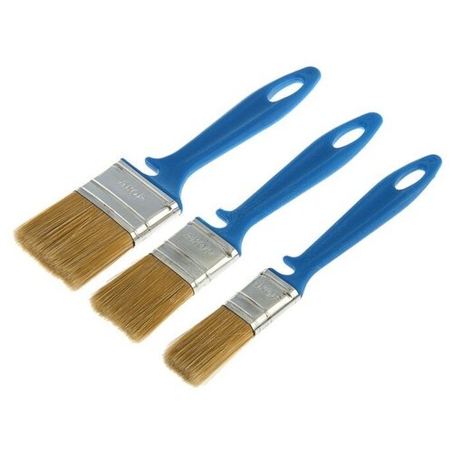 Набор кистей акор натуральная щетина пластиковая рукоятка 25 35 50 мм 3 шт 423₽