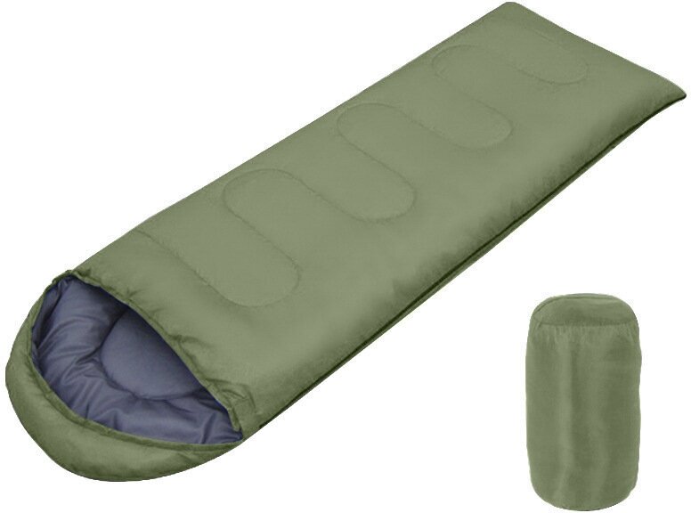 Спальный мешок Kaisi Outdoor ((190+30)x75 см) спальник туристический (500 г/м², 1.8 кг) зеленый