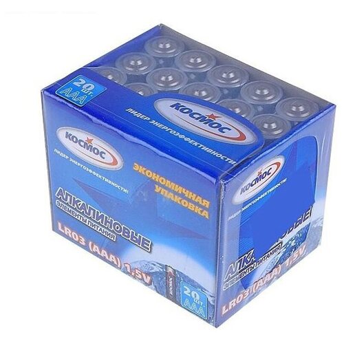 Батарейка AAA Космос LR03-20Box, 1.5В, (20/640)