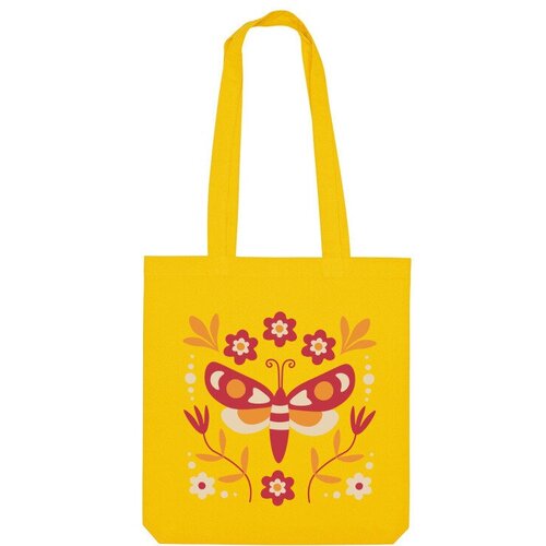 Сумка шоппер Us Basic, желтый сумка декоративная ретро бабочка зеленый