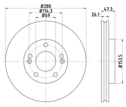 Тормозной диск передний Valeo R2051 для Kia Cerato