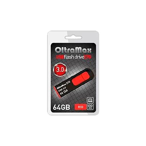 Флешка OltraMax 270 64 ГБ, красный флэш накопитель avaya 64gb 700501036