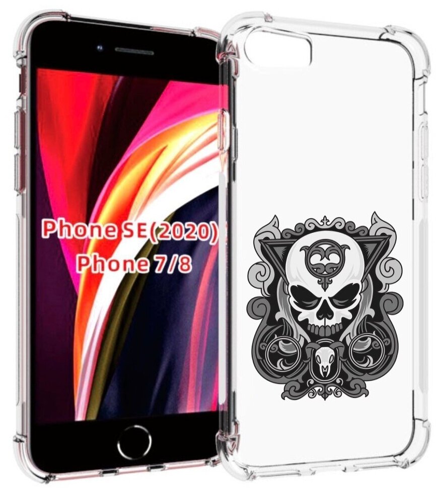 Чехол MyPads орнамент-на-черепе для iPhone 7 4.7 / iPhone 8 / iPhone SE 2 (2020) / Apple iPhone SE3 2022 задняя-панель-накладка-бампер