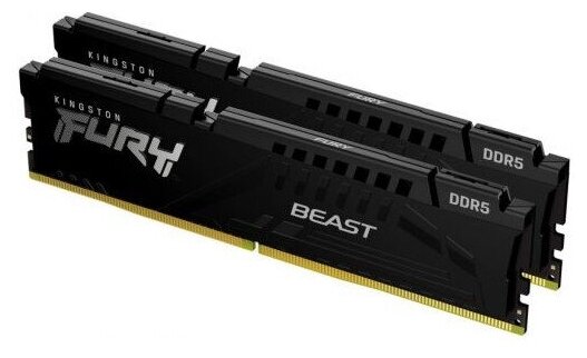 Модуль памяти Kingston 16GB DDR5 5200 DIMM FURY Beast Black XMP Gaming Memory KF552C40BBK2-16 Non-ECC CL40 1.25V (Kit of 2)