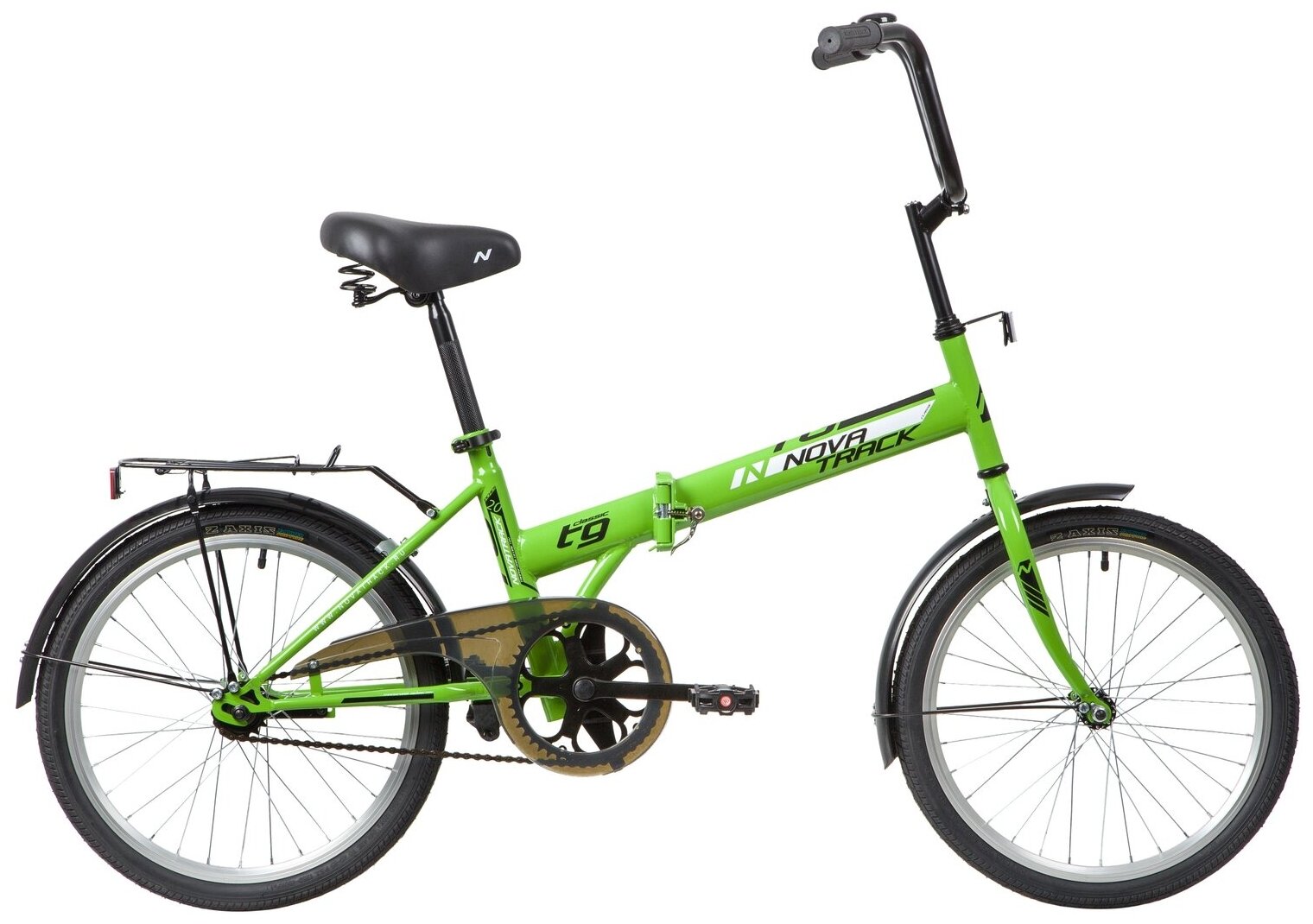 Велосипед NOVATRACK 20" складной, TG30, салатовый, тормоз нож, двойной обод, сид. и руль комфор
