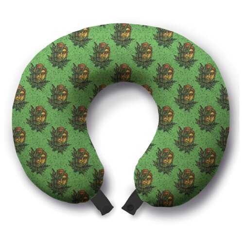 фото Подушка для шеи ambesonne будда в листьях, зеленый