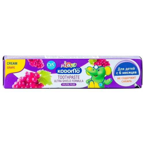 Паста зубная Kodomo с ароматом винограда для детей с 6 месяцев 40г