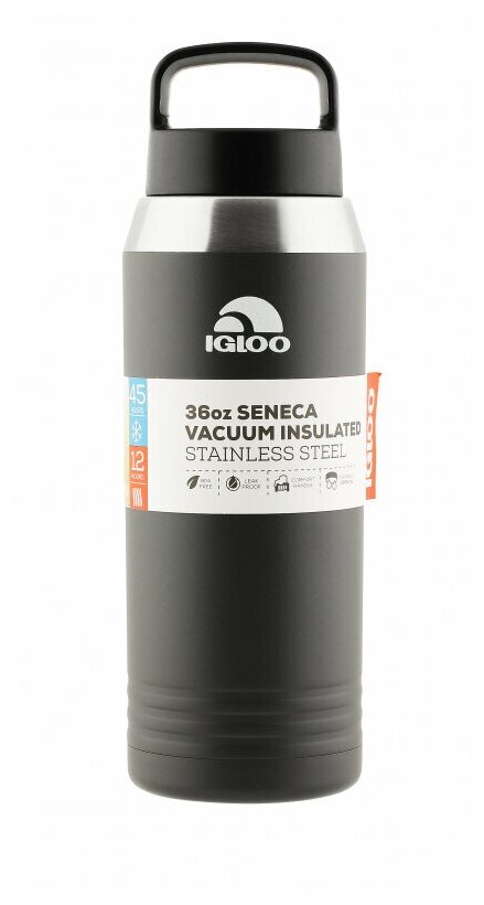 Термос IGLOO SENECA GRWLR, 36 OZ /ASPH 1л чёрный - фотография № 1