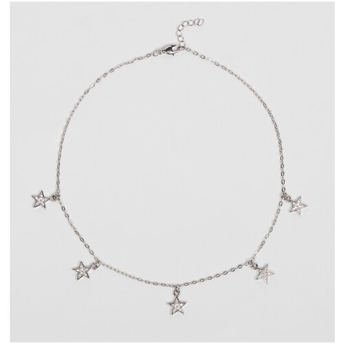 Колье VERUSCHKA JEWELRY, фианит, длина 36 см, серебряный