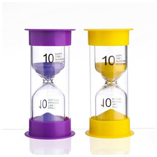 FlowMe Песочные часы Happy time, на 10 минут, 12 х 5.5 см, сиреневые