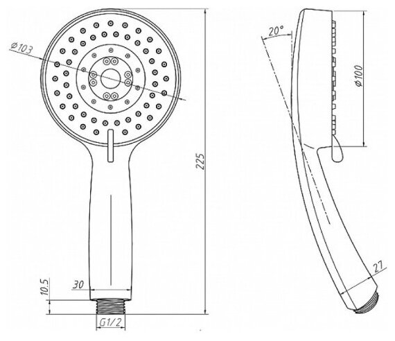 Лейка для душа AQUANET Round AF210-81R-S - фотография № 3