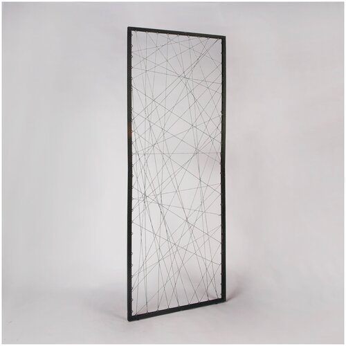 Перегородка для зонирования WEBBY со шнурком, 800х2200, черный муар / серебро