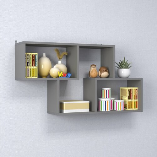 Полка настенная Velardy, Fabulous, 100x53x21см, серый