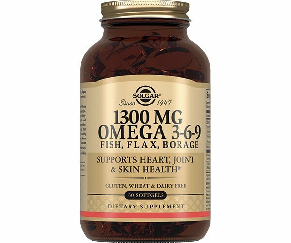 БАД Solgar Капсулы "Комплекс жирных кислот 1300 мг Омега З-6-9", 60 шт. 1300 mg Omega 3-6-9, Fish, Flax, Borage