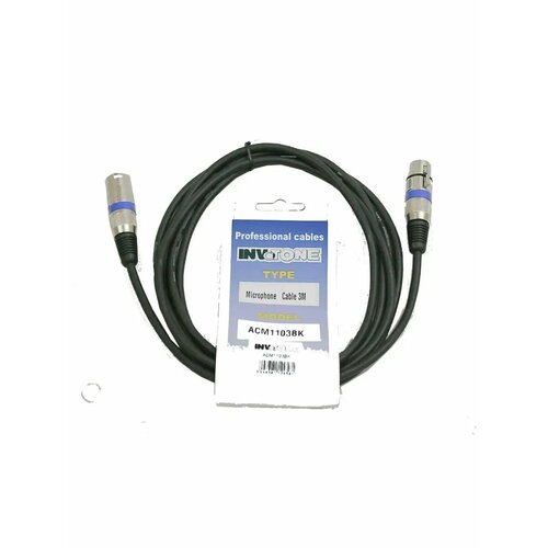 Микрофонный кабель XLR(папа) - XLR(мама) ACM1106/BK черный