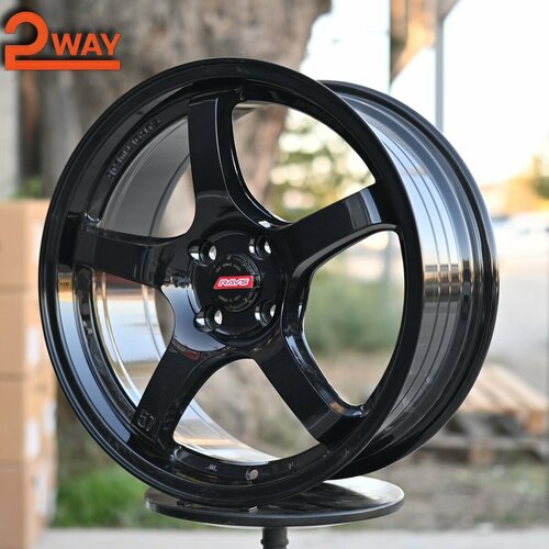 Комплект колесных дисков R17 Rays Gram 57CR Style 7.5J ET35 4*100 черный глянец для легковых автомобилей